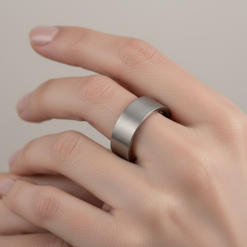 Titanium Flat Court Shape 6/7mm Matt Wedding Ring