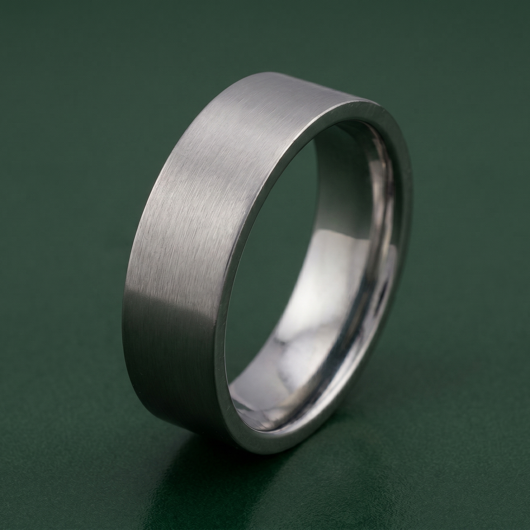 Titanium Flat Court Shape Polished Wedding Ring 7mm