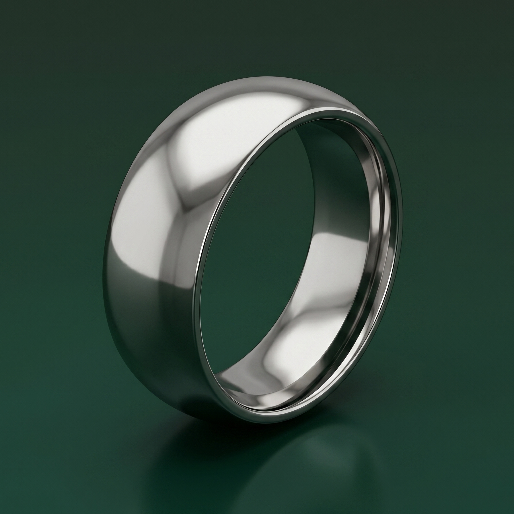 Titanium Polished 8mm Court Shape Wedding Ring