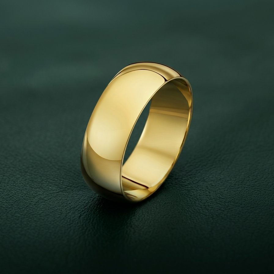 18ct Yellow Gold Heavy Court Shape 7mm Wedding Ring