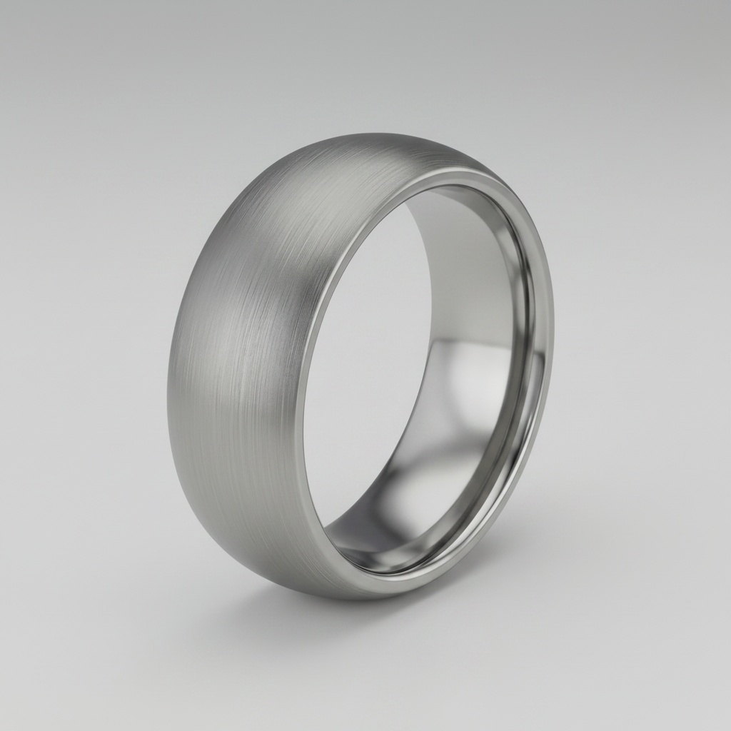 Titanium Matt 8mm Court Shape Wedding Ring