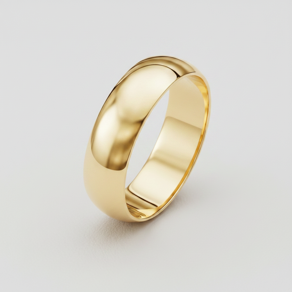 18ct Yellow Gold Extra Heavy Court Shape 6mm Wedding Ring