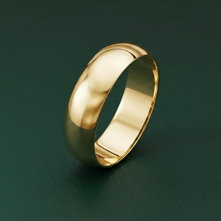 18ct Yellow Gold Extra Heavy Court Shape 6mm Wedding Ring