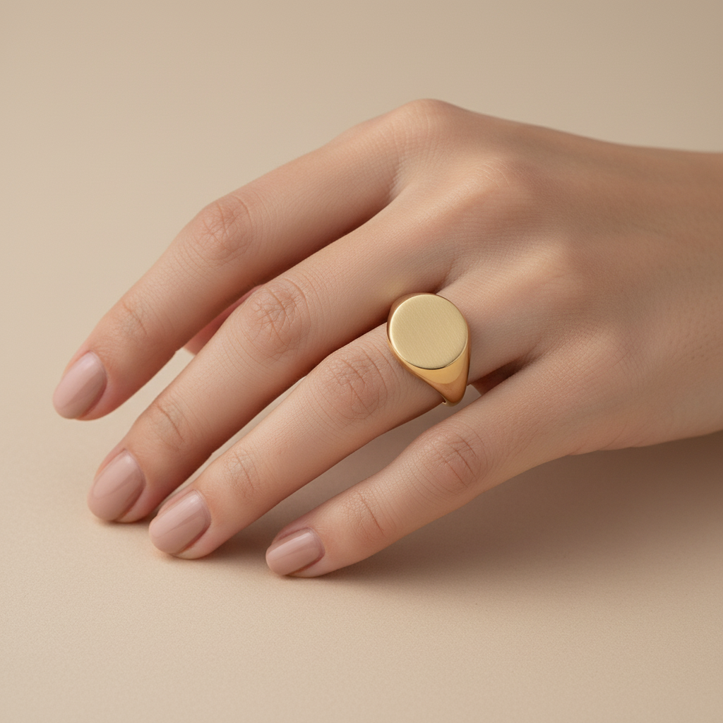 Gents Oval-Shaped 9ct Yellow Gold Heavy Weight Signet Ring