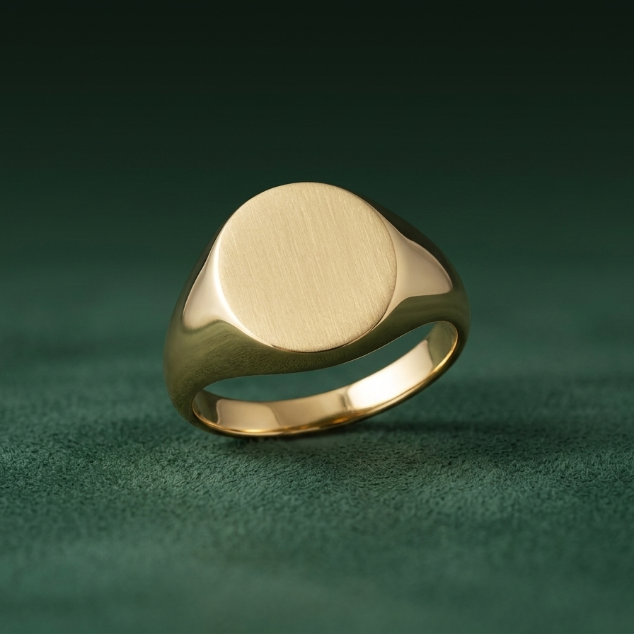 Gents Oval-Shaped 9ct Yellow Gold Heavy Weight Signet Ring
