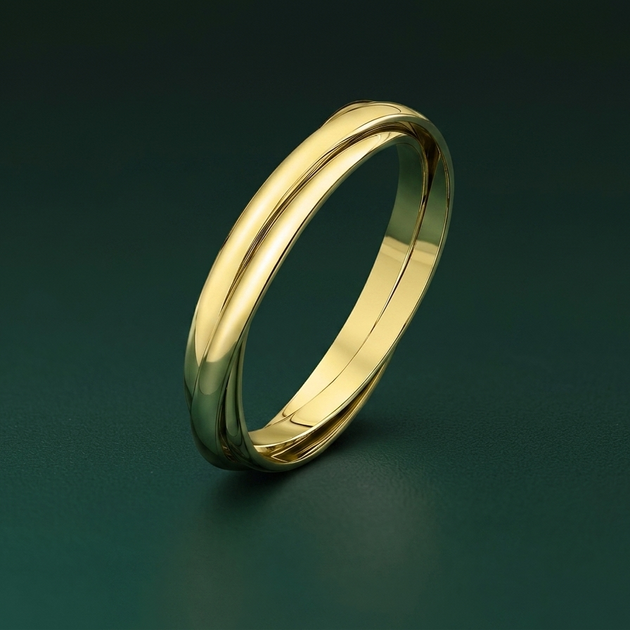9ct Yellow Gold 2mm Russian Wedding Ring