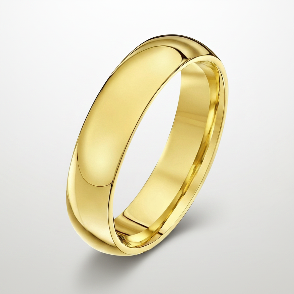 18ct Yellow Gold Extra Heavy Court Shape 5mm Wedding Ring