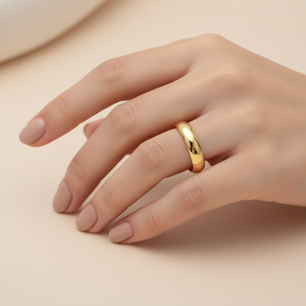 18ct Yellow Gold Extra Heavy Court Shape 5mm Wedding Ring