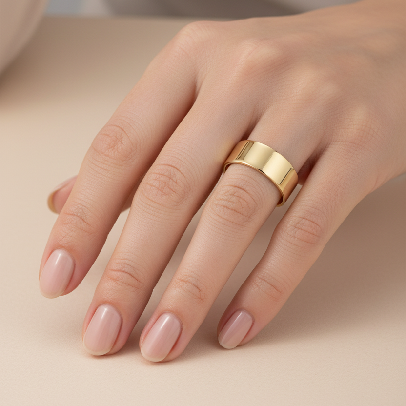 18ct Yellow Gold Heavy Flat 7mm Wedding Ring