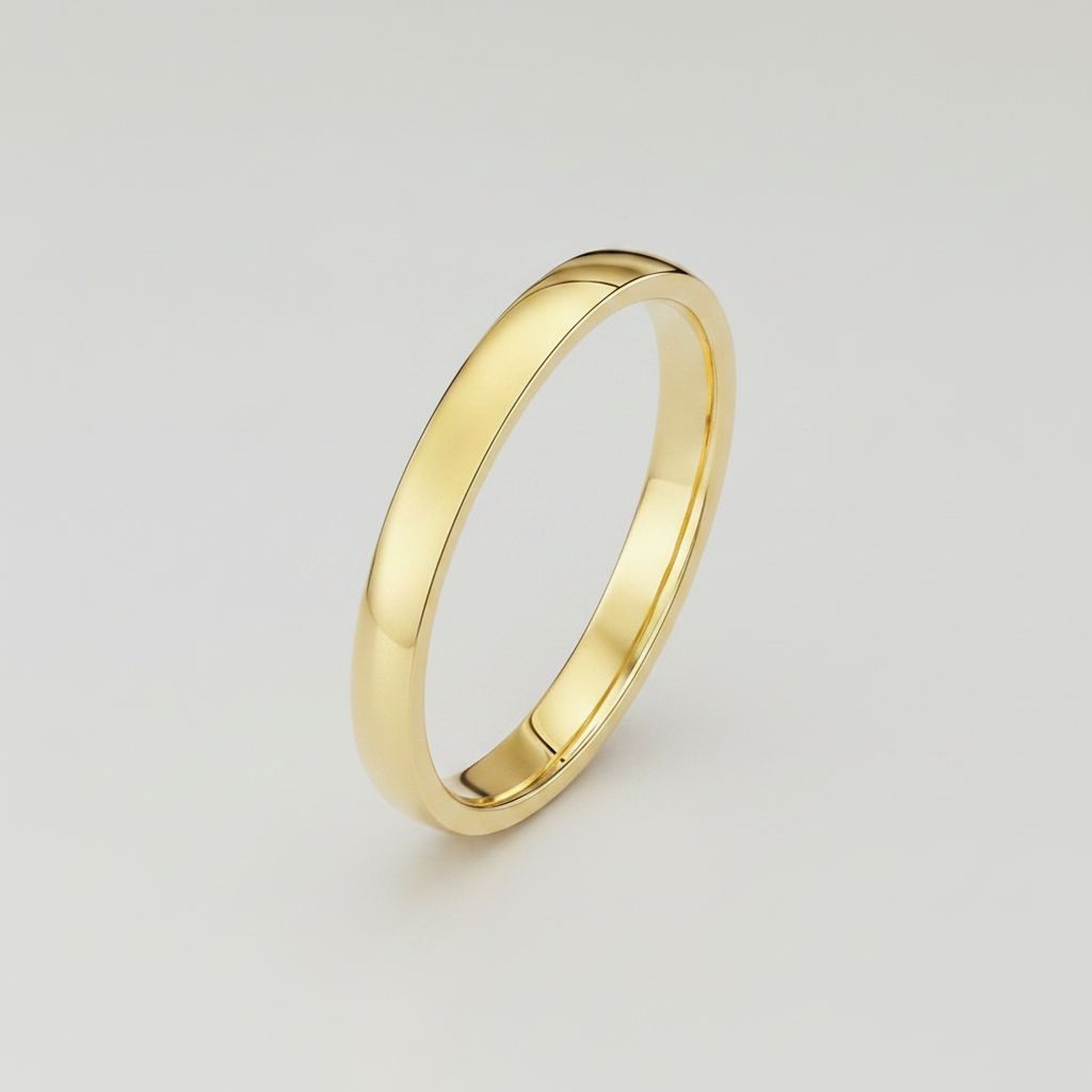 18ct Yellow Gold Light Court Shape 2.5mm Wedding Ring