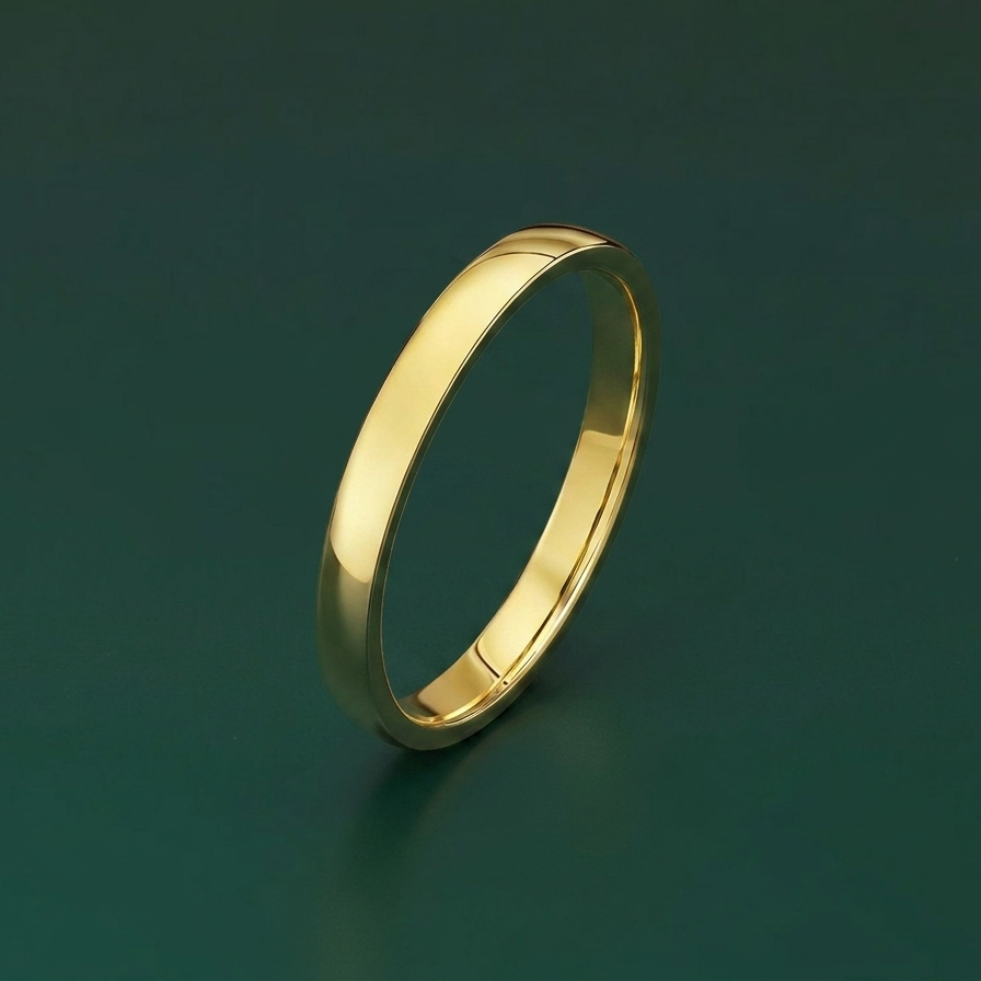 18ct Yellow Gold Light Court Shape 2.5mm Wedding Ring