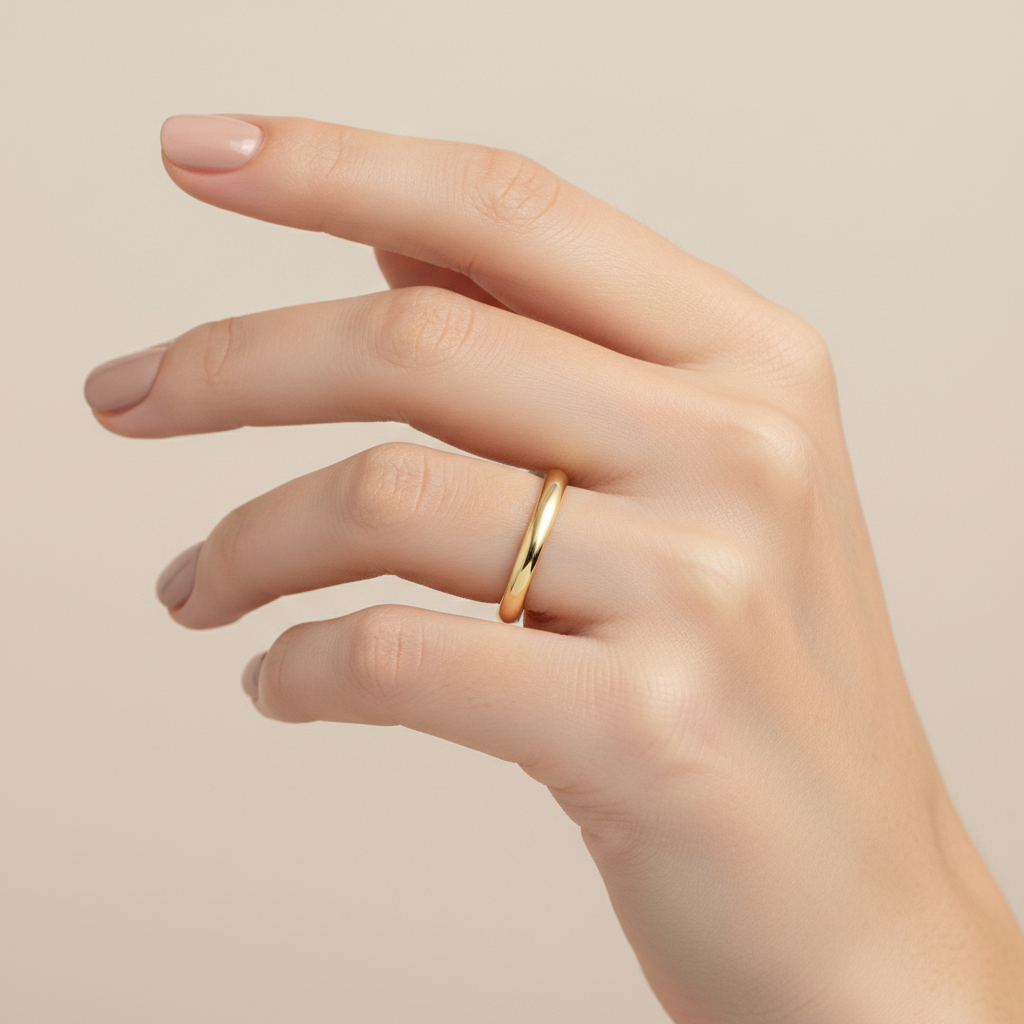 18ct Yellow Gold Light Court Shape 2mm Wedding Ring