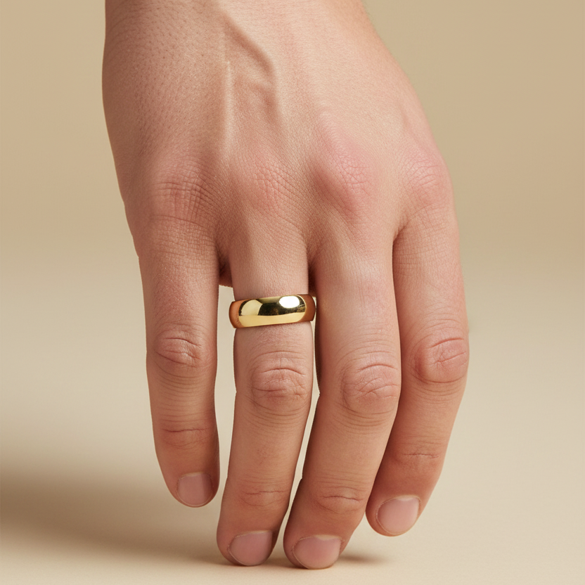 18ct Yellow Gold Extra Heavy D 6mm Wedding Ring