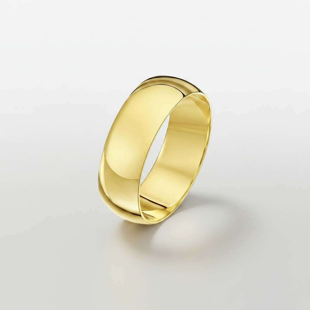 18ct Yellow Gold Heavy D 7mm Wedding Ring