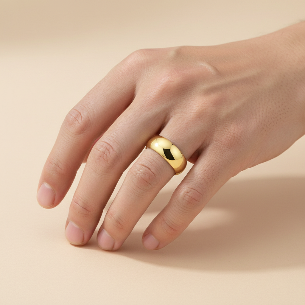 18ct Yellow Gold Heavy D 7mm Wedding Ring