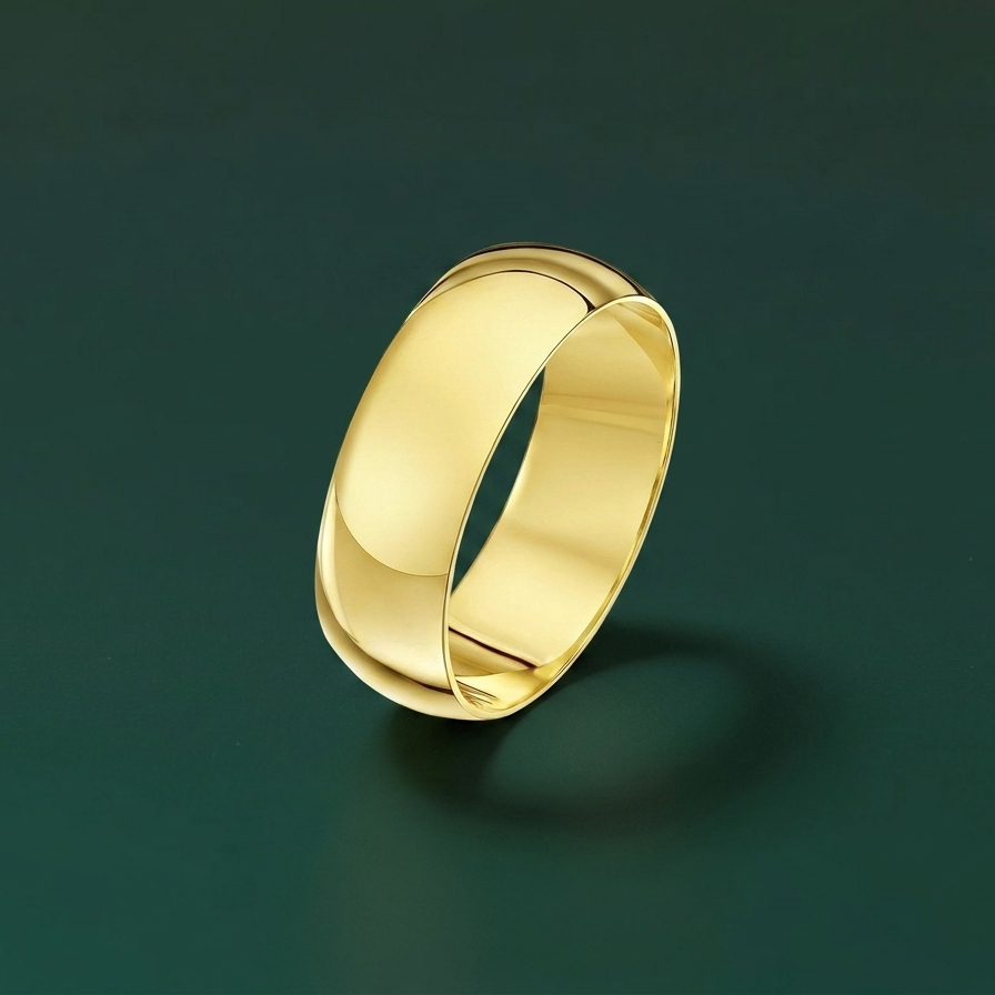 18ct Yellow Gold Heavy D 7mm Wedding Ring
