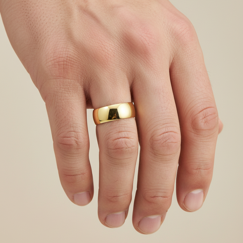 18ct Yellow Gold Light D 7mm Wedding Ring