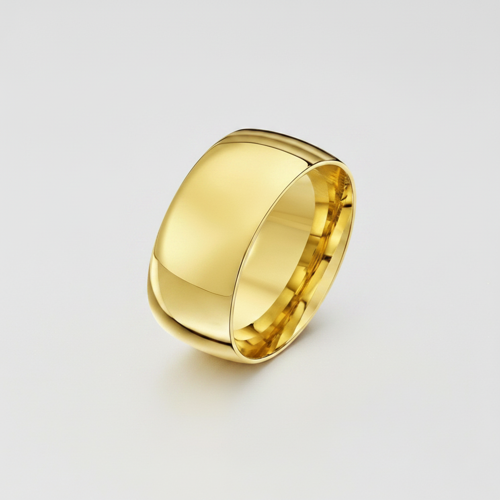 9ct Yellow Gold Light Court Shape 7mm Wedding Ring