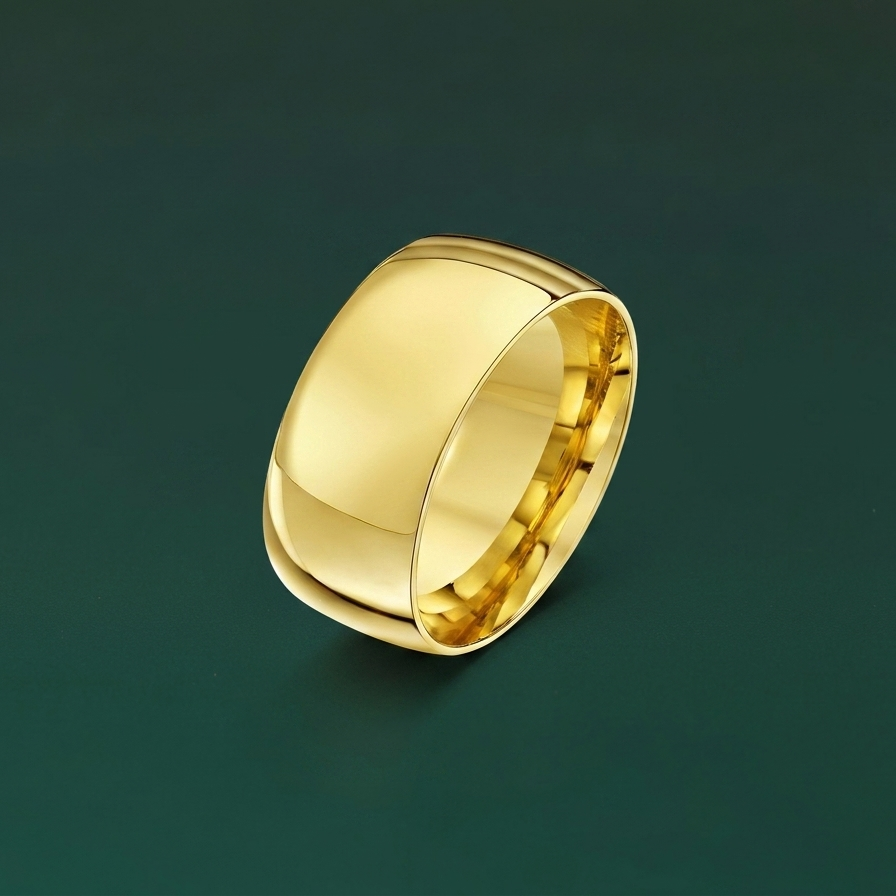 9ct Yellow Gold Light Court Shape 7mm Wedding Ring