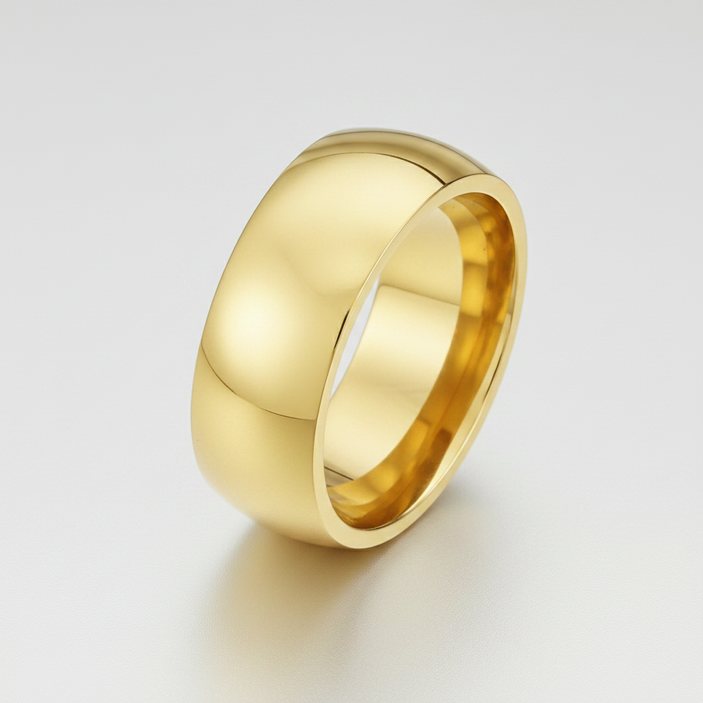 9ct Yellow Gold Heavy Court Shape 9mm Wedding Ring