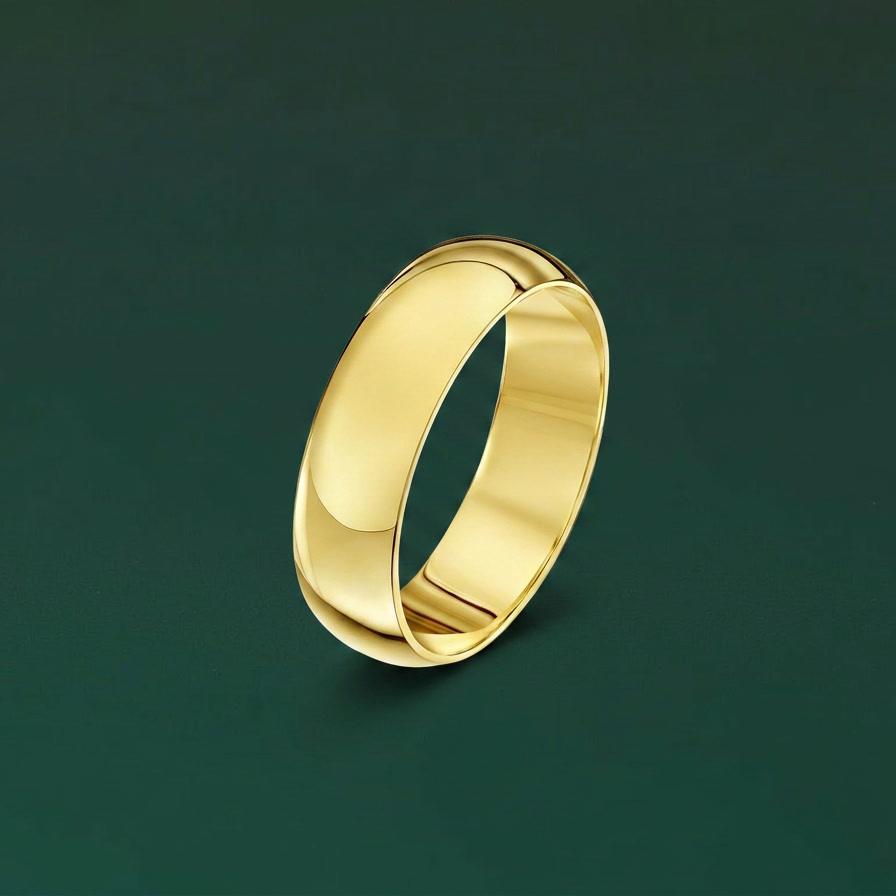 9ct Yellow Gold Extra Heavy D Shape 5mm Wedding Ring